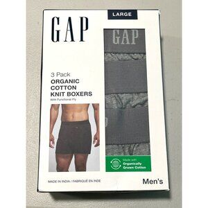 New GAP Mens 3-Pack Organic Cotton Knit Boxers Large